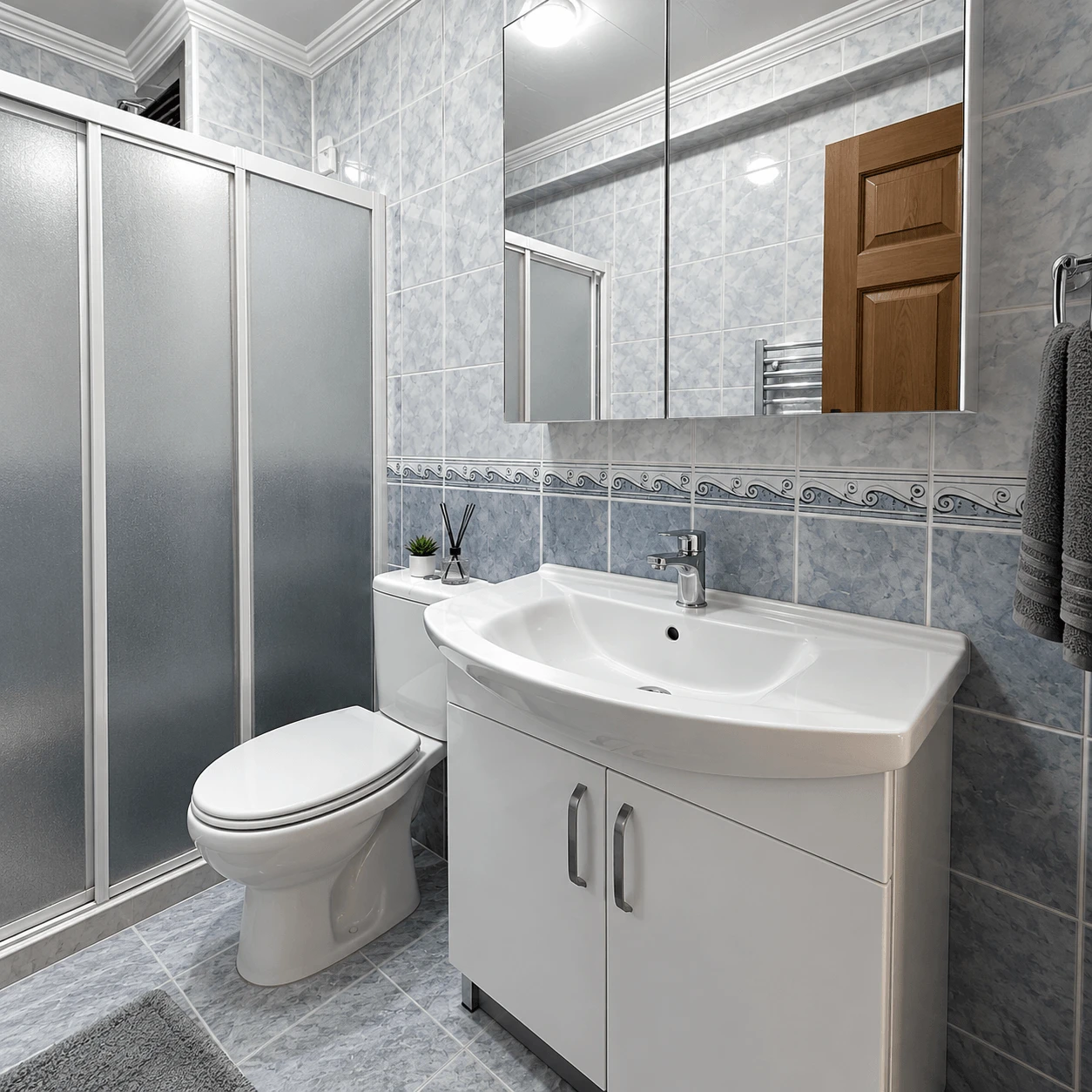 MODERN BANYO DOLABI & LED AYNA - Tadilat Öncesi Eski Hali