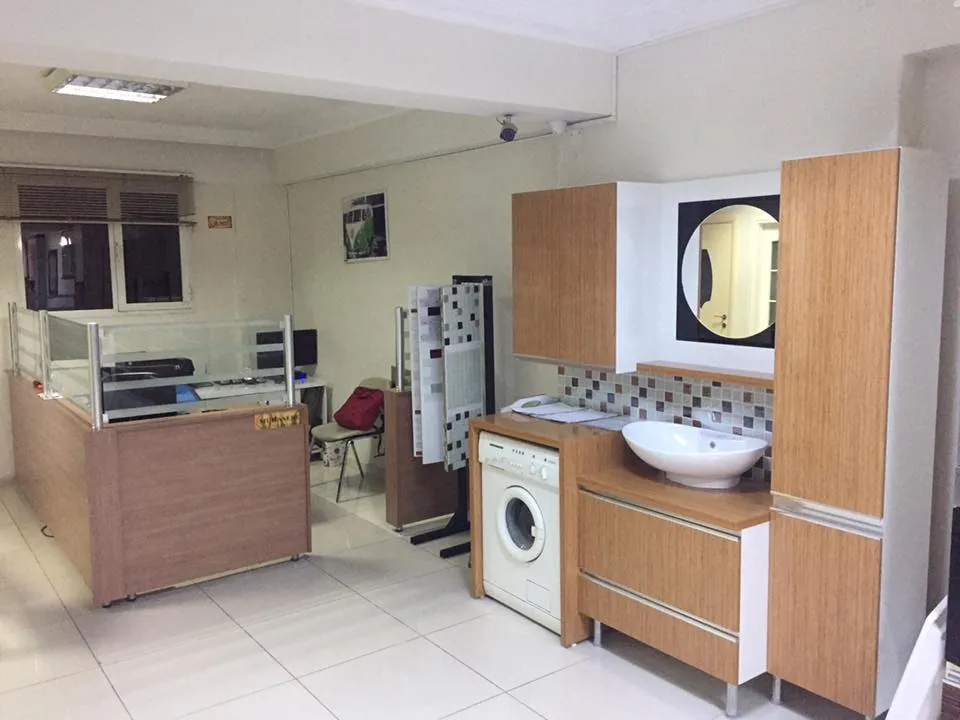 İzmir Mutfak Banyo Luxury Mermer Tezgahlı Çıtalı Nostaljik Beyaz Lake Banyo (MODEL-10) - Buca Adatepe özel mimari imalat