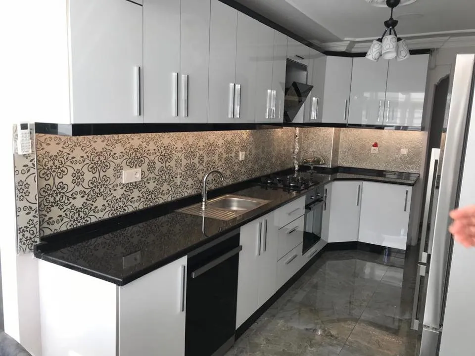 İzmir Mutfak Banyo Luxury Fırın Boyalı Beyaz Lake Tavana Sıfır Mutfak (MODEL-17-4) - Buca Adatepe özel mimari imalat