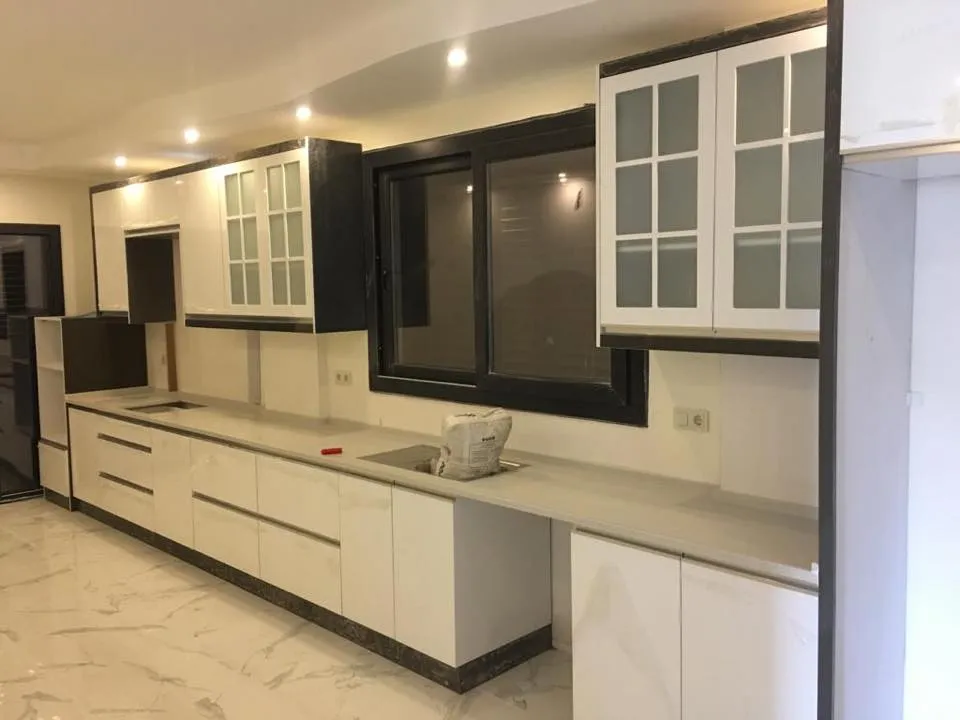 İzmir Mutfak Banyo Luxury Yüksek Tavanlı Evler İçin Cam Vitrinli Mutfak (MODEL-27-3) - Buca Adatepe özel mimari imalat