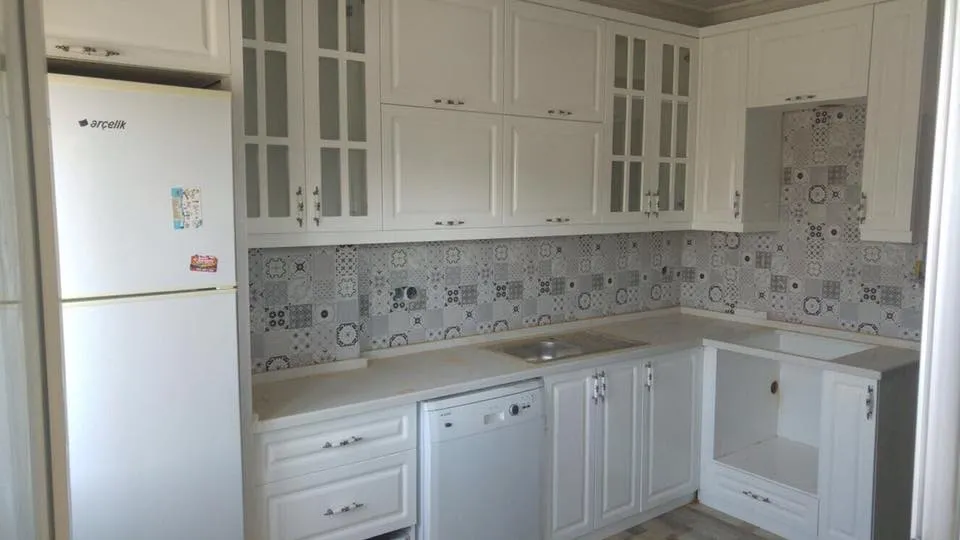İzmir Mutfak Banyo Luxury Doğal Meşe Gövde & Mat Siyah Lake Mutfak (MODEL-30-3) - Buca Adatepe özel mimari imalat