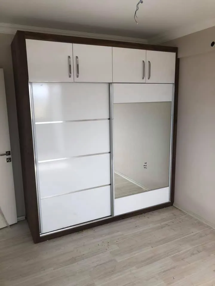 İzmir Mutfak Banyo Luxury Kitaplık & Portmanto Birleşimli Koridor Duvar Dolabı (MODEL-31-2) - Buca Adatepe özel mimari imalat