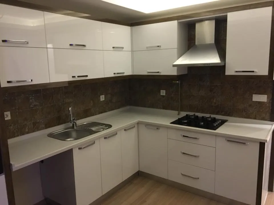 İzmir Mutfak Banyo Luxury Kompakt Laminat Çizilmez Tezgahlı Modern Mutfak (MODEL-32-3) - Buca Adatepe özel mimari imalat