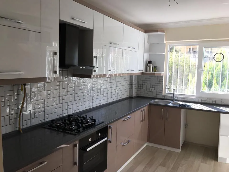 İzmir Mutfak Banyo Luxury Toprak Tonlarında Mat Lake Urla Köy Evi Mutfağı (MODEL-33-3) - Buca Adatepe özel mimari imalat