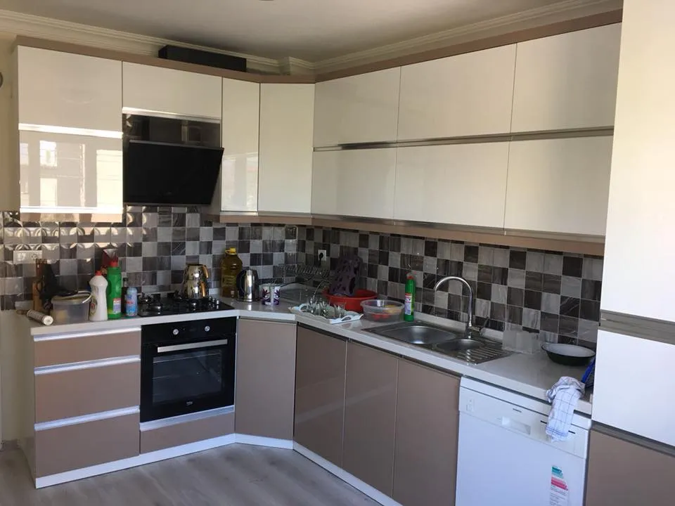 İzmir Mutfak Banyo Luxury Fasulye Köşe Mekanizmalı Akıllı L Mutfak (MODEL-34-3) - Buca Adatepe özel mimari imalat