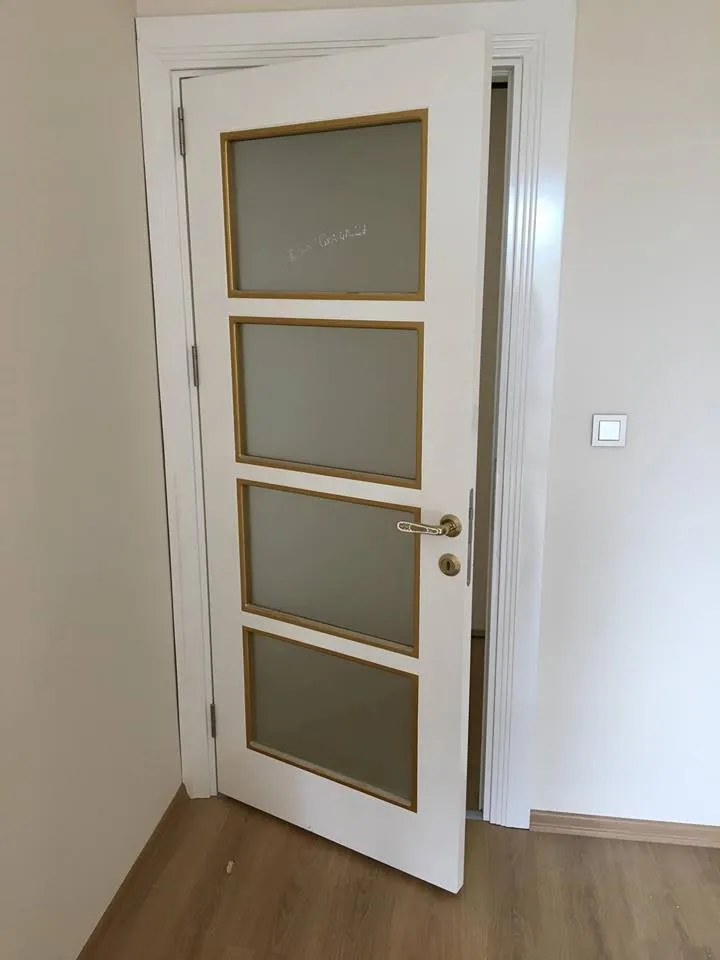 İzmir Mutfak Banyo Luxury Doğal Ceviz Kaplama Dikey Derzli Oda Kapısı (MODEL-5-2) - Buca Adatepe özel mimari imalat