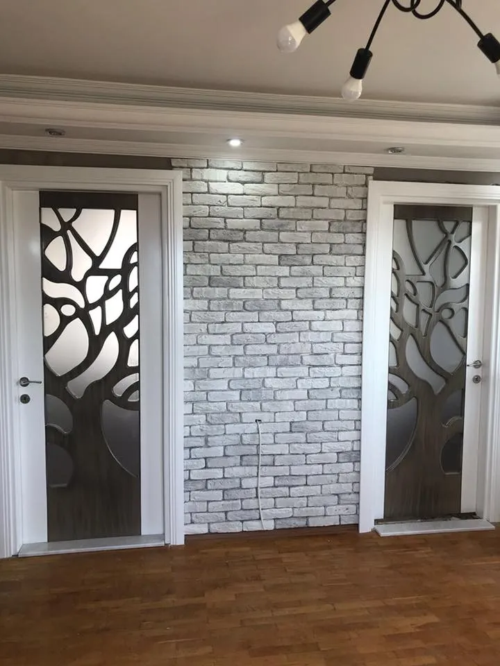 İzmir Mutfak Banyo Luxury Yatay CNC İşlemeli Antrasit Gri Lake Kapı (MODEL-8-2) - Buca Adatepe özel mimari imalat