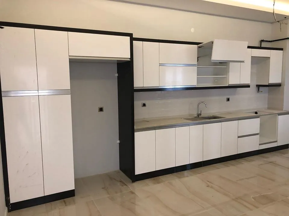 İzmir Mutfak Banyo Luxury Küçük Daireler İçin Düz Hatlı Kompakt Mutfak (MODEL-9-4) - Buca Adatepe özel mimari imalat