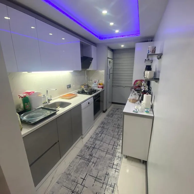 İzmir Mutfak Banyo Urla Kekliktepe İpek Mat Kulpsuz Mutfak Dolapları montaj teslimi #75