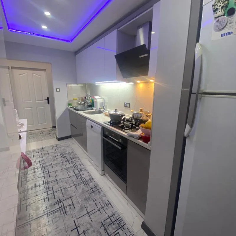 İzmir Mutfak Banyo Alsancak Masif Ahşap ve Doğal Dokulu Ada Mutfak montaj teslimi #79