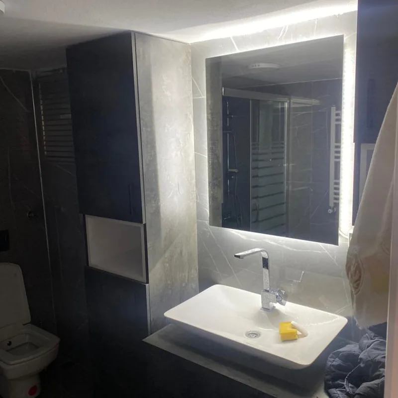 İzmir Mutfak Banyo Güzelbahçe Kuvars Tezgahlı Lüks Ada Mutfak montaj teslimi #96